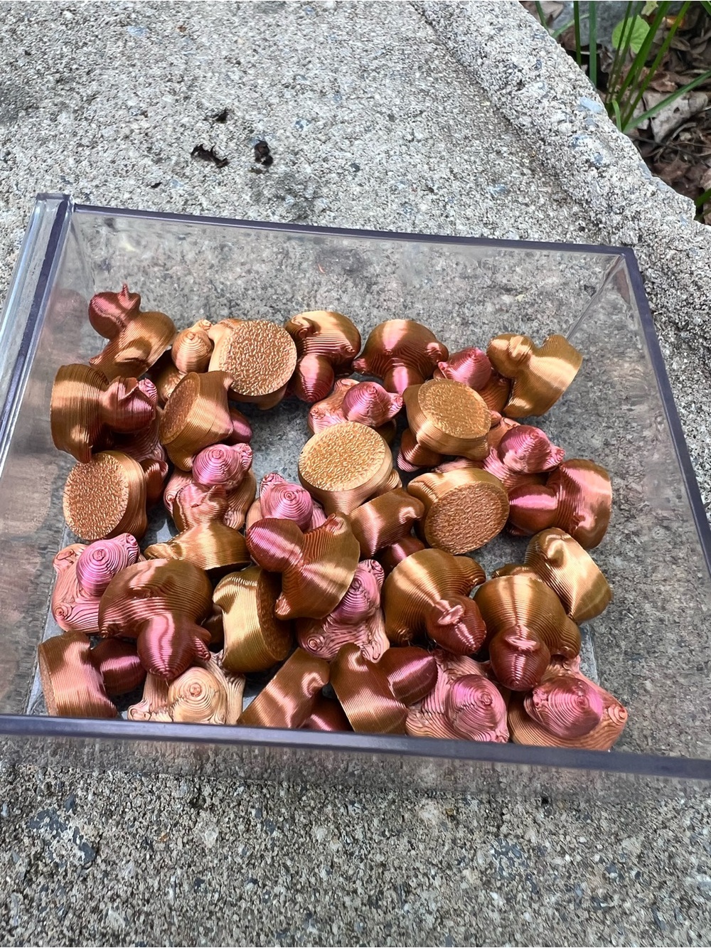 3D printed Metallic Rose Gold & Copper Ducks